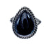 Onyx And Silver Navajo Native American Ring Size 5-1/2 AX127833